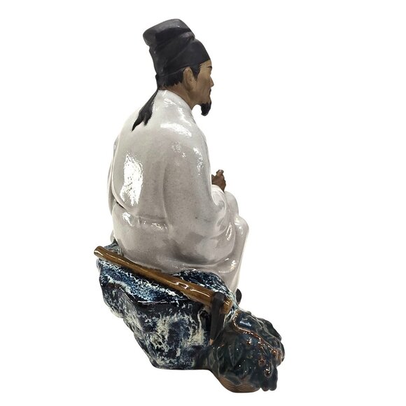 Chinese Scholar of Medicine Figurine Mudman Ceramic Statue Li Shizhen JE391 - Picture 10 of 12